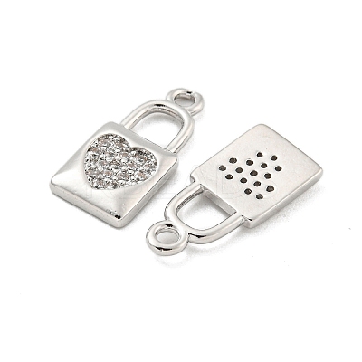 Brass Micro Pave Clear Cubic Zirconia Pendants KK-G492-03B-P-1