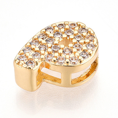 Brass Micro Pave Cubic Zirconia Charms KK-N254-217G-P-1