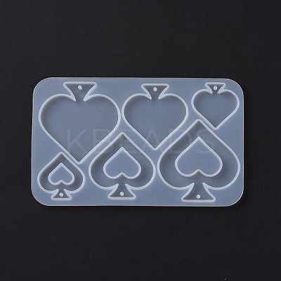 DIY Playing Card Theme Pendants Silicone Molds X-DIY-C076-01B-1