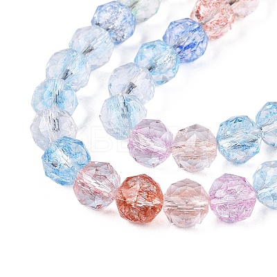 Crackle Transparent Glass Beads Strands GLAA-N063-8mm-M-1