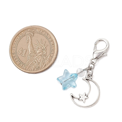 Transparent Acrylic with Glass Pendant Decorations HJEW-JM04643-1