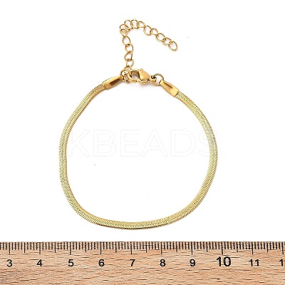 304 Stainless Steel Herringbone Chains Bracelet for Men Women BJEW-D450-01G-03-1