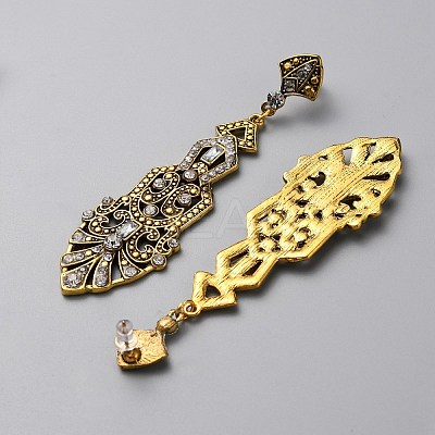 Crystal Rhinestone Teardrop Dangle Stud Earrings EJEW-WH0017-14A-1