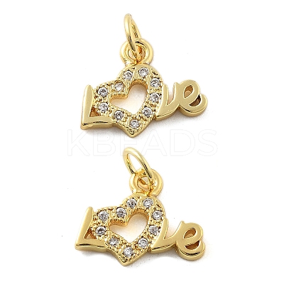 Brass Micro Pave Cubic Zirconia Pendants KK-C092-24H-G-1