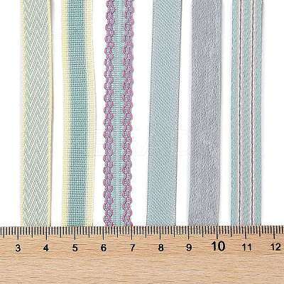 18 Yards 6 Styles Polyester Ribbon SRIB-Q022-F09-1