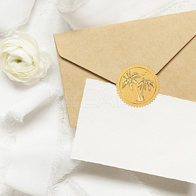 Plastic Self Adhesive Gold Foil Embossed Stickers DIY-WH0575-058-1