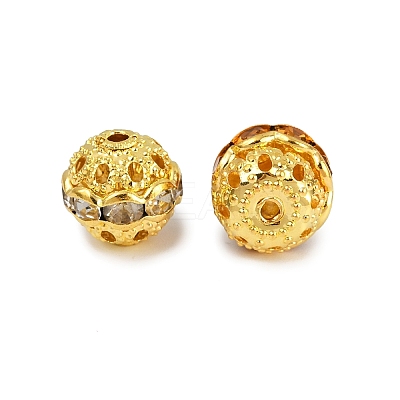 Brass Rhinestone Beads RB-A011-10mm-G-1