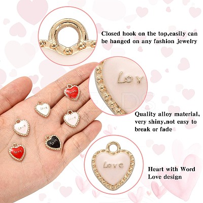 40Pcs 4 Colors Alloy Enamel Pendants ENAM-CJ0003-65-1