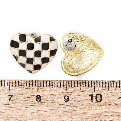 Alloy Enamel Stud Earrings LS-EJEW-Z113-01G-A-1
