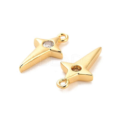 Brass Micro Pave Cubic Zirconia Pendants KK-D300-01G-1