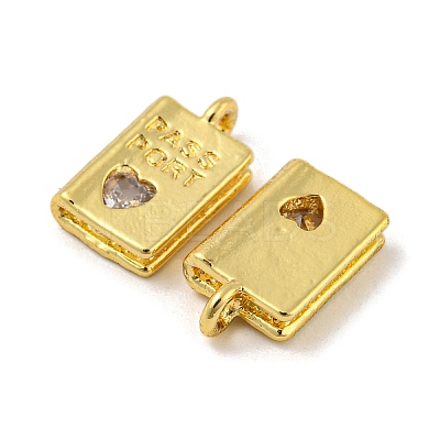 Real 18K Gold Plated Rack Plating Brass Micro Pave Cubic Zirconia Pendants KK-R153-03G-1