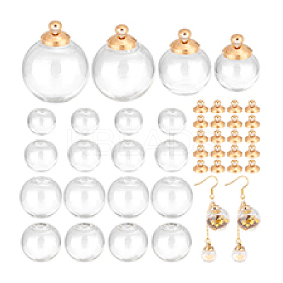 DIY Clear Round Ball Glass Wish Bottle Pendant Making Kit DIY-PH0022-87G-1