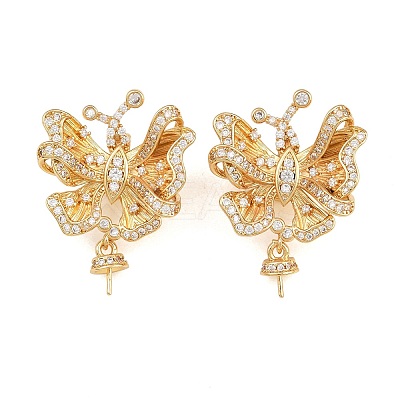 Brass Micro Pave Cubic Zirconia Peg Bails CU-CBA8264-03G-1