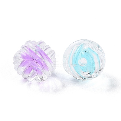 UV Plating Iridescent Transparent Acrylic Bead in Bead OACR-H112-08C-1