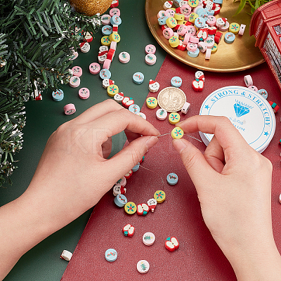 Christmas Handmade Polymer Clay Beads Kit for DIY Jewelry Making DIY-PH0004-04-1