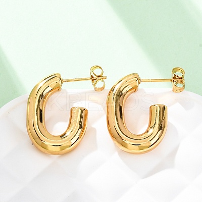 201 Stainless Steel Half Hoop Earrings EJEW-C501-16G-A-1