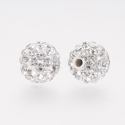 Polymer Clay Rhinestone Beads X-RB-K050-8mm-C31-1