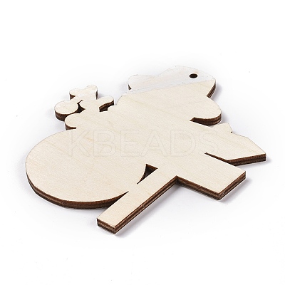 Christmas Wood Big Pendants HJEW-O004-13-1