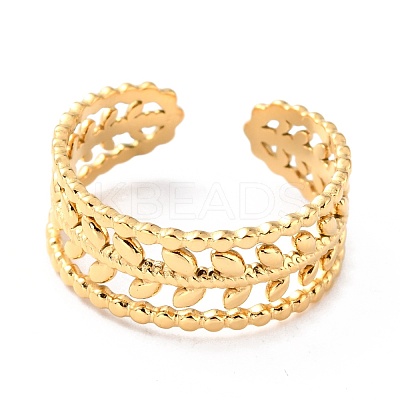 Ion Plating(IP) 304 Stainless Steel Finger Rings RJEW-L102-27G-1