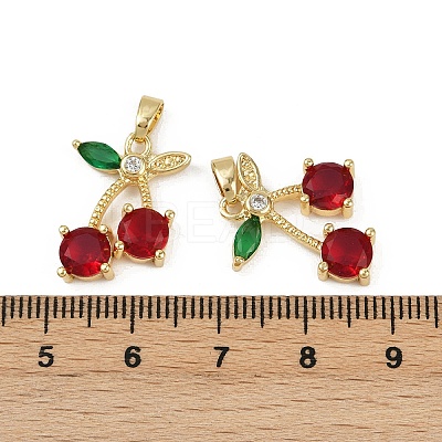 Brass Micro Pave Cubic Zirconia Pendants KK-C093-27A-G-1