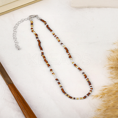 2Pcs Glass Seed Beads Beaded Necklaces NJEW-LP0007-24-1