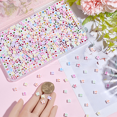 800Pcs Craft Style Acrylic Beads MACR-PA0001-37-1