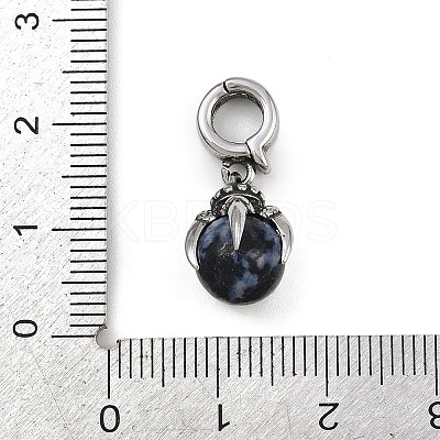 Dragon Claw 316 Surgical Stainless Steel & Round Natural Lapis Lazuli Pendant Decoration STAS-Z165-01AS-02-1