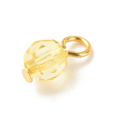 Faceted Transparent Acrylic Charms PALLOY-JF01601-02-1