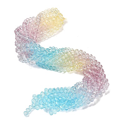 Transparent Painted Glass Beads Strands X1-DGLA-A034-T6mm-A15-1