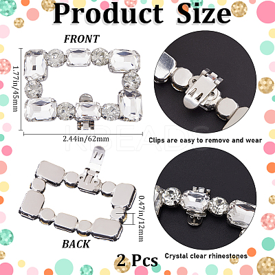 2Pcs Alloy Rhinestone Shoe Decoration AJEW-GF0008-72-1
