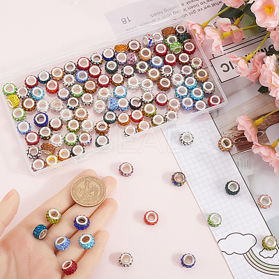 120Pcs Resin European Beads FIND-SP0002-05A-1