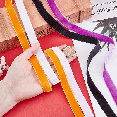Halloween Theme 20 Bundles 4 Colors Single Face Velvet Ribbon OCOR-CA0001-05-1