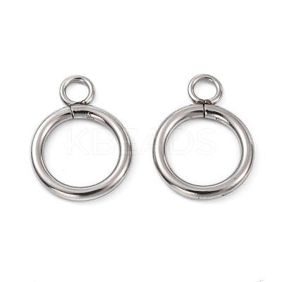 Tarnish Resistant Stainless Steel Ring Toggle Clasps STAS-Q179-01-1