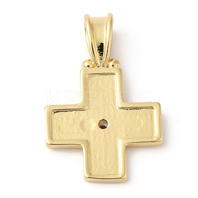 Rack Plating Brass Micro Pave Cubic Zirconia Pendants KK-R143-13G-1