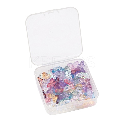 80Pcs 10 Style AB Color Plated & Spray Painted & Transparent Glass Beads GLAA-FS0001-16-1