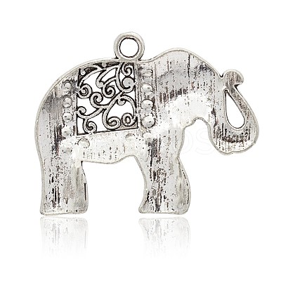 Alloy Rhinestone Elephant Pendants ALRI-J057-01AS-1