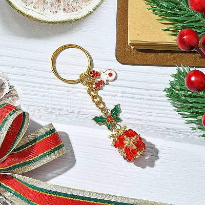 Christmas Woven Glass Keychains KEYC-MZ00017-01-1
