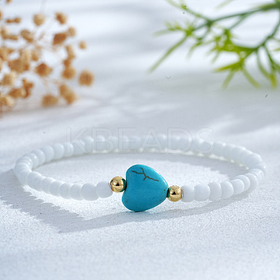 Bohemian White Glass Seed Beaded Bracelets ME2104-2-1
