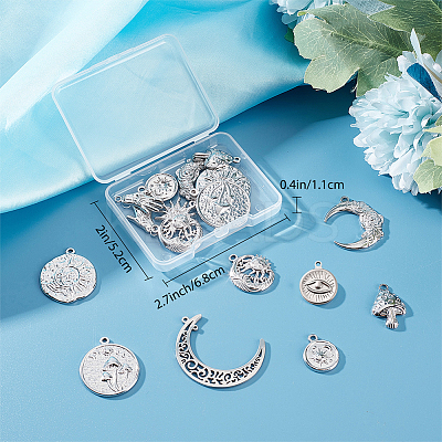 20Pcs 10 Style 304 Stainless Steel Pendants STAS-SC0004-80P-1
