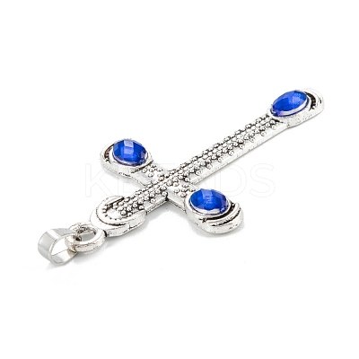 Tibetan Style Alloy Rhinestone Pendants PALLOY-P261-01AS-1
