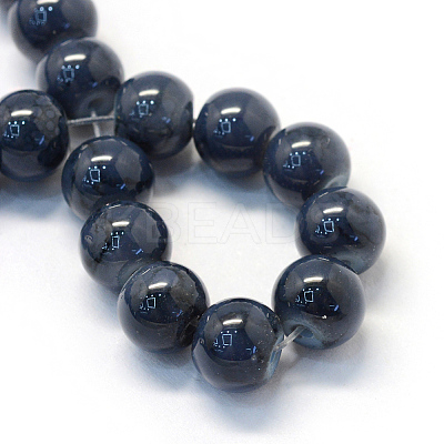 Baking Paint Glass Round Bead Strands DGLA-Q019-8mm-55-1
