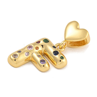 Brass Micro Pave Colorful Cubic Zirconia Pendants KK-P281-01G-F-1