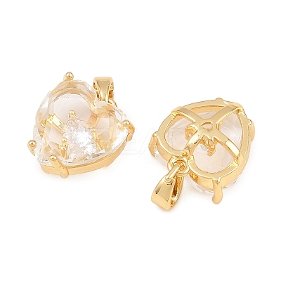 Brass Micro Pave Cubic Zirconia Pendants KK-I475-03G-01-1