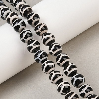 Tibetan Style dZi Beads Strands G-G328-A04-10mm-1