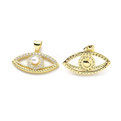 Brass Clear Cubic Zirconia Pendants KK-G446-02G-1