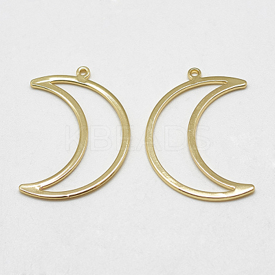Brass Open Back Bezel Pendants KK-N200-018-1