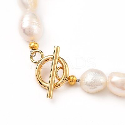 Natural Baroque Pearl Keshi Pearl Beaded Bracelets BJEW-JB05326-02-1