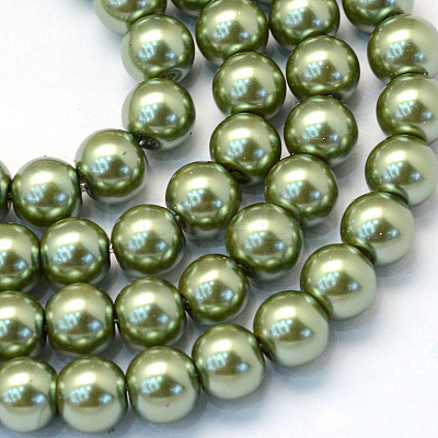 Baking Paint Glass Pearl Bead Strands X-HY-Q003-3mm-49-1