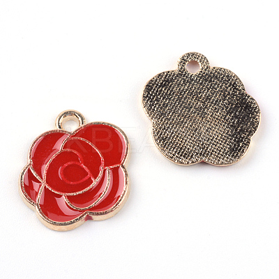 Light Gold Alloy Enamel Pendants ENAM-Q032-06E-1