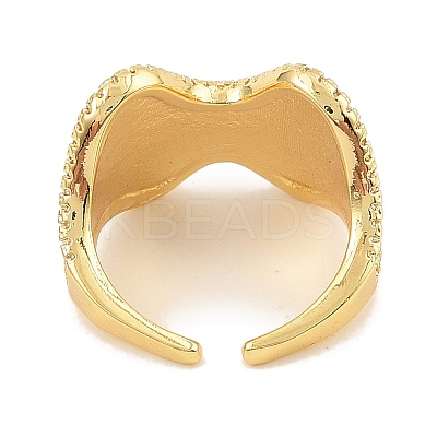Brass Micro Pave Cubic Zirconia Cuff Rings RJEW-S392-20G-1